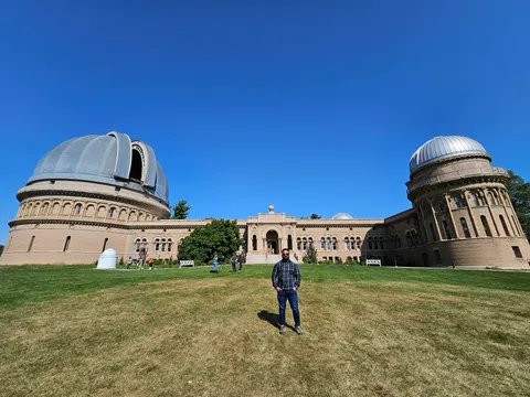 Anwar in front of a historic observatory